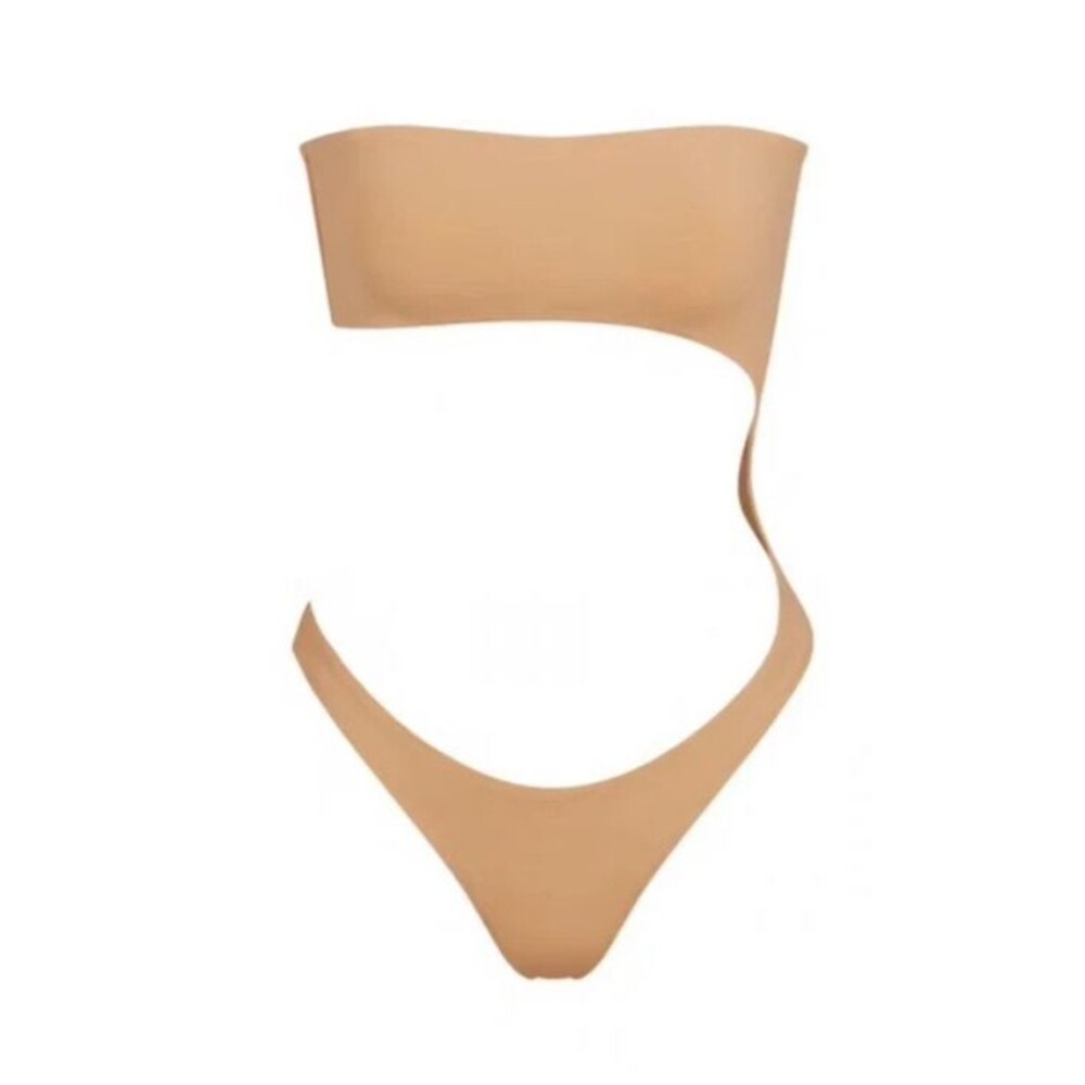 SKIMS Size 3X Recycled Swim Womens Strapless Monokini Bathing Suit Ochre NEW